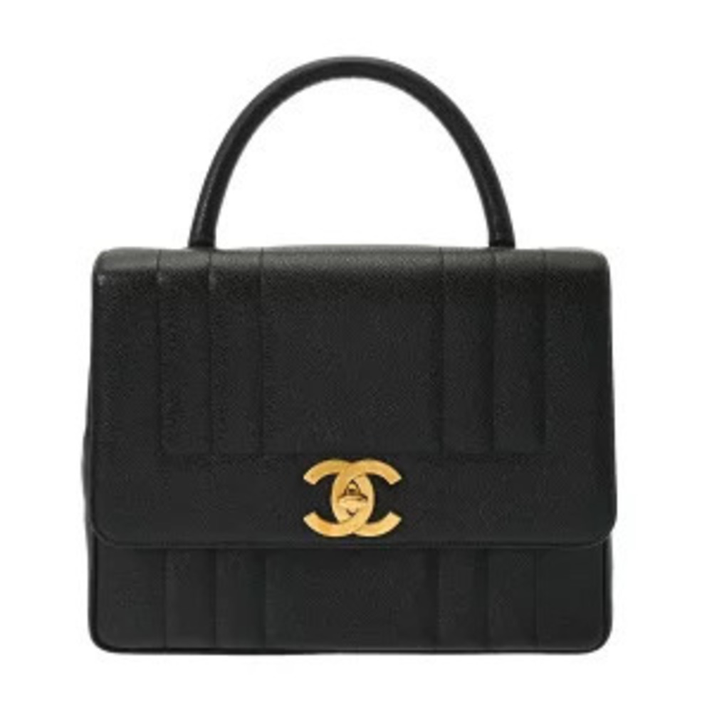 Chanel Mademoiselle Handbag Black Caviar Skin Bag